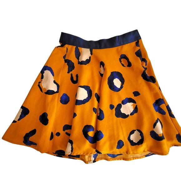 3.1 Phillip Lim Orange and Royal Blue Spotted A-line Skirt Size 6 LC600 - Picture 1 of 7